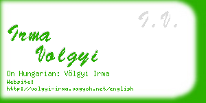 irma volgyi business card